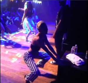 Miley at Juicy J concert